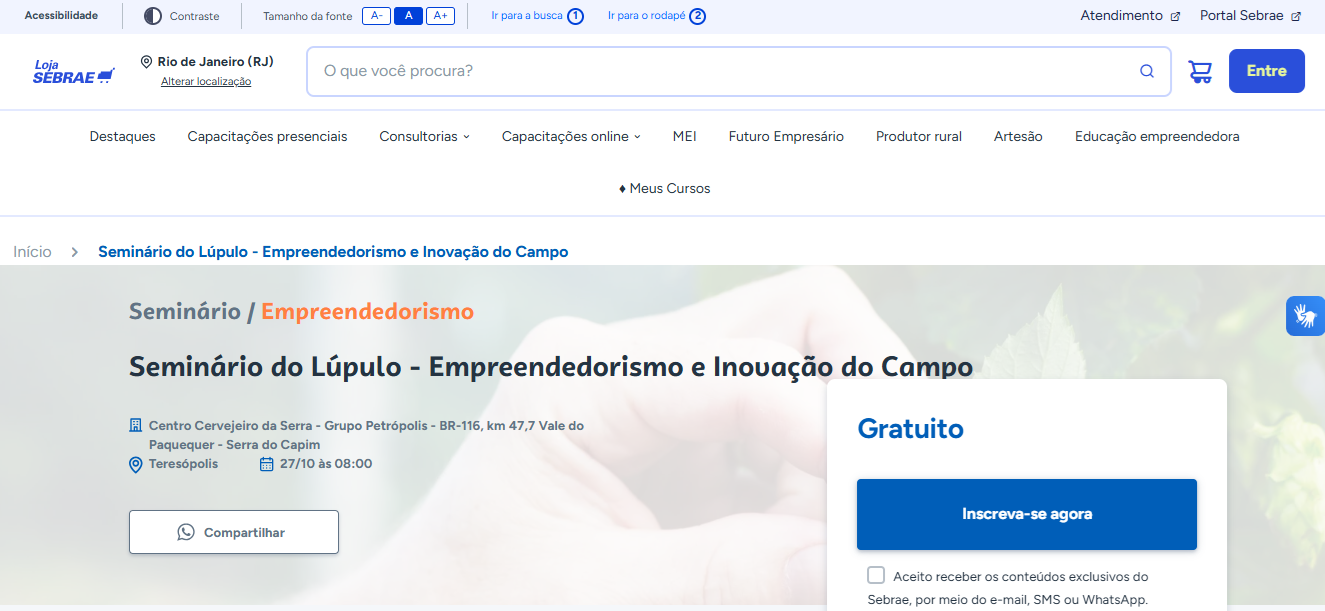 Sebrae Rio promove o 3º Seminário do Lúpulo em Teresópolis para impulsionar a inovação e o agronegócio na Região Serrana