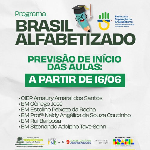 Brasil Alfabetizado’: 120 alunos matriculados em Teresópolis