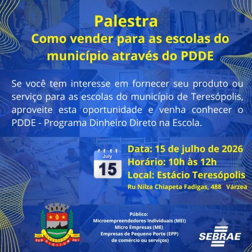 Prefeitura de Teresópolis e Sebrae promovem palestra sobre como vender para as escolas através do PDDE