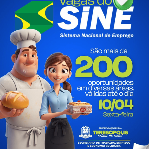 Sine Teresópolis tem 204 vagas de emprego até a próxima sexta, 10